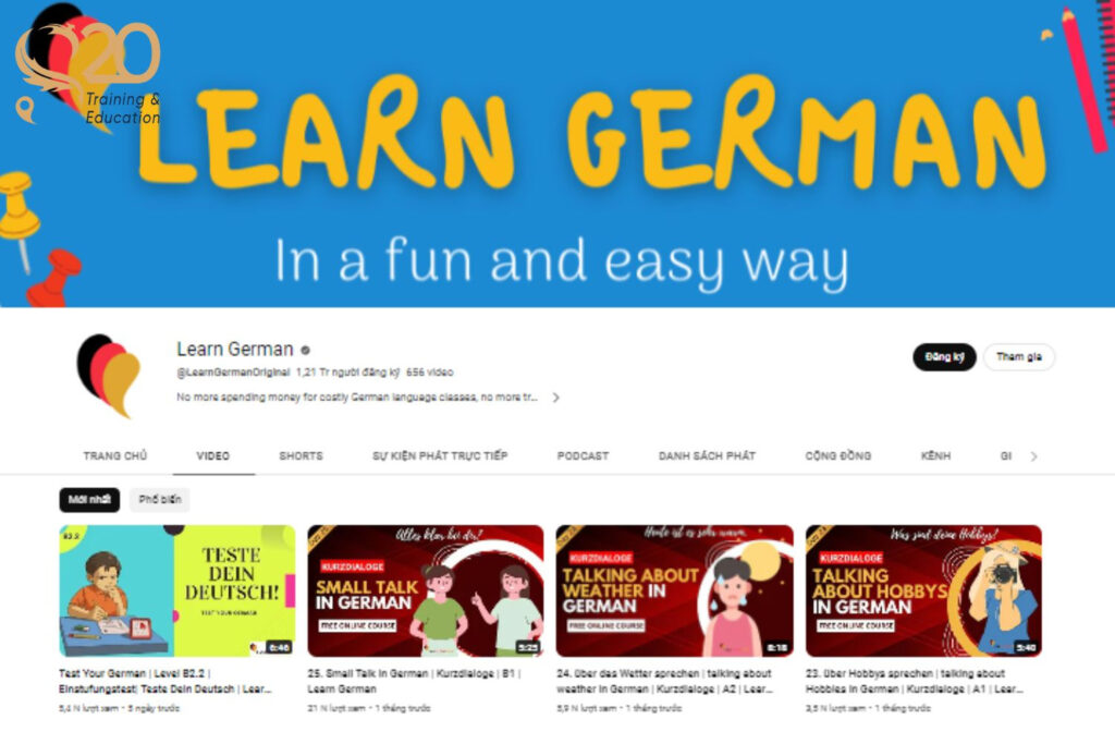 Kênh youtube Learn German